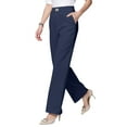 thumbnail image 1 of Cyglowse Drape High Rise Pull on Stretch Pants Breathable for Senior Women Navy XL, 1 of 6