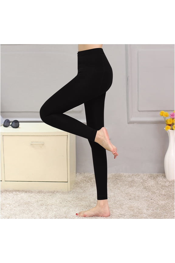 Fleece Lined Leggings for Women Thermal High Waisted Warm Winter Tights Thick Soft Stretchy Workout Yoga Pants Black M