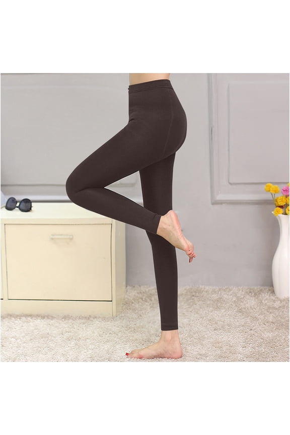 Fleece Lined Leggings for Women Thermal High Waisted Warm Winter Tights Thick Soft Stretchy Workout Yoga Pants Coffee XL