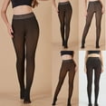 thumbnail image 1 of Cyglowse Fleece Lined Tights Women, Fake Translucent Thermal Tights for Women, Warm Pantyhose Sheer Thick leggings for Winter Black XL, 1 of 7