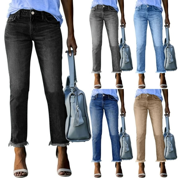 Cyglowse High Waisted Jeans for Women Stretchy Tummy Control Butt Lifting Skinny Fit Stretch Denim Pants Trendy Black XL