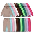 thumbnail image 1 of Cyglowse Hoodie Sweatsuit Set for Boys Girls 2 Piece Hooded Sweatshirt Jogger Sweatpants Tracksuit Kids Athletic Solid Outfits White 12-13Y, 1 of 6