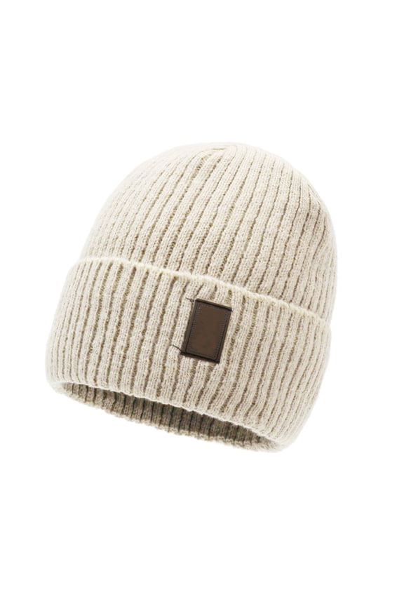 Knit Beanie Hat Sheep Wool Beanie for Men and Women Pure Wool Ribbed Knit Warm Winter Hat as show One Size
