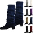 thumbnail image 1 of Cyglowse Knit Winter Thermal Warm Leg Warmers-Long Socks Boot Cuffs Topper Legging Pads For Women Lady Girls Best Xmas Gift 1 Pair, 1 of 3
