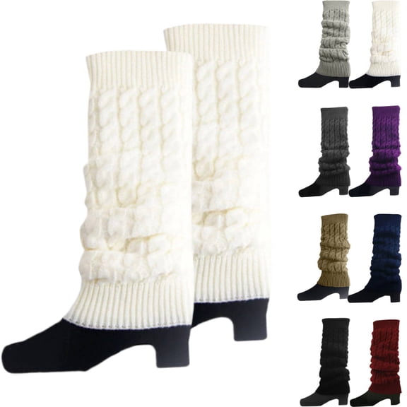 Cyglowse Knit Winter Thermal Warm Leg Warmers-Long Socks Boot Cuffs Topper Legging Pads For Women Lady Girls Best Xmas Gift 1 Pair