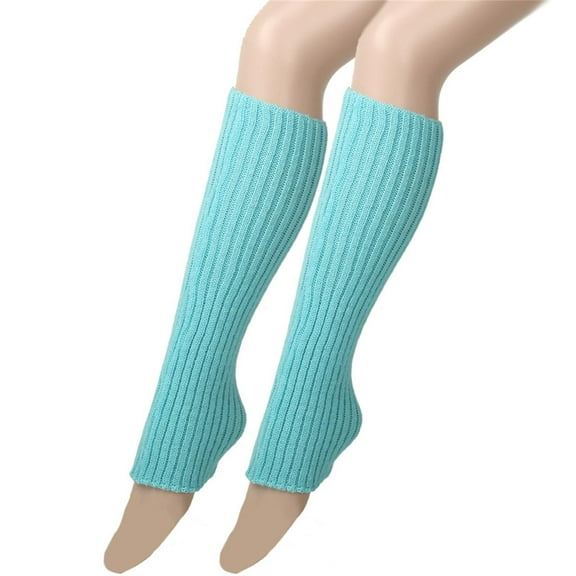 Cyglowse Leg Warmers for Women Y2K Harajuku Leg Sleeves Long Kawaii Knit Socks Lolita Party Accessory Sky Blue One Size
