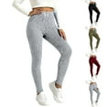 thumbnail image 1 of Leggings for Women Ribbed Knit Elastic Waist Tummy Control Winter Tights Cozy Lounge Pants Soft Sweater Pants Long Light Gray M, 1 of 6