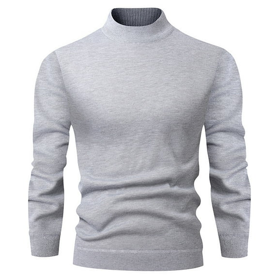 Cyglowse Lightweight Turtleneck Sweater for Men Long Sleeve Thermal Basic Slim fit Pullover Casual Top Gray 3XL