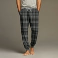 thumbnail image 1 of Cyglowse Men's Cute Pajamas Pants Plaid Printed Pants Drawstring Elastic Waist Pant Cuffed Home Sleep With Pockets Dark Gray M, 1 of 7