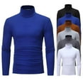 thumbnail image 1 of Cyglowse Men's Long Sleeve Turtleneck Shirts Basic Thermal Undershirt Lightweight Warm Pullover Sweater Royal Blue XL, 1 of 4