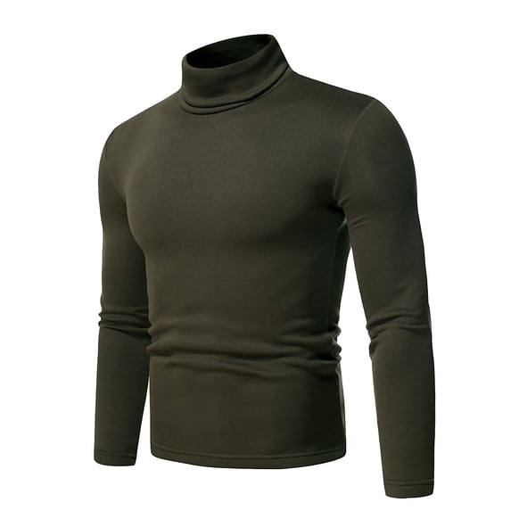 Mens Mock Turtleneck T-Shirt Long Sleeve Casual Pullover Basic Undershirt Tops | UK