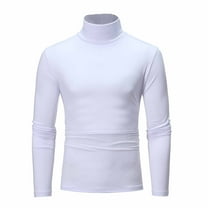 Cyglowse Men's Mock Turtleneck Thermal Shirts Long Sleeve Breathable Base Layer Lightweight Warm Winter Undershirt Tops White XL