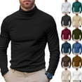 thumbnail image 1 of Cyglowse Men's Soft Thermal Undershirt Mock Turtleneck Long Sleeve Breathable Lightweight Solid Color for Layering Tops Black 3XL, 1 of 8