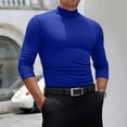 thumbnail image 1 of Cyglowse Men's Turtleneck Shirts Long Sleeve Thermal Basic Casual Pullover Sweater Lightweight Slim fit Top Blue L, 1 of 4
