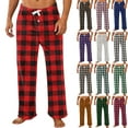 thumbnail image 1 of Cyglowse Mens Pajama Pants Plaid Drawstring Flannel Pj Pant Checkered Lounge Sweatpant Christmas Pajamas for Family with Pockets Hot Pink 3XL, 1 of 5