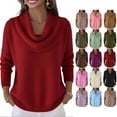 thumbnail image 1 of Cyglowse Oversized Cowl Neck Sweater for Women 2024 Soft Knit Long Sleeve Casual Pullover Winter Top Wine L, 1 of 7