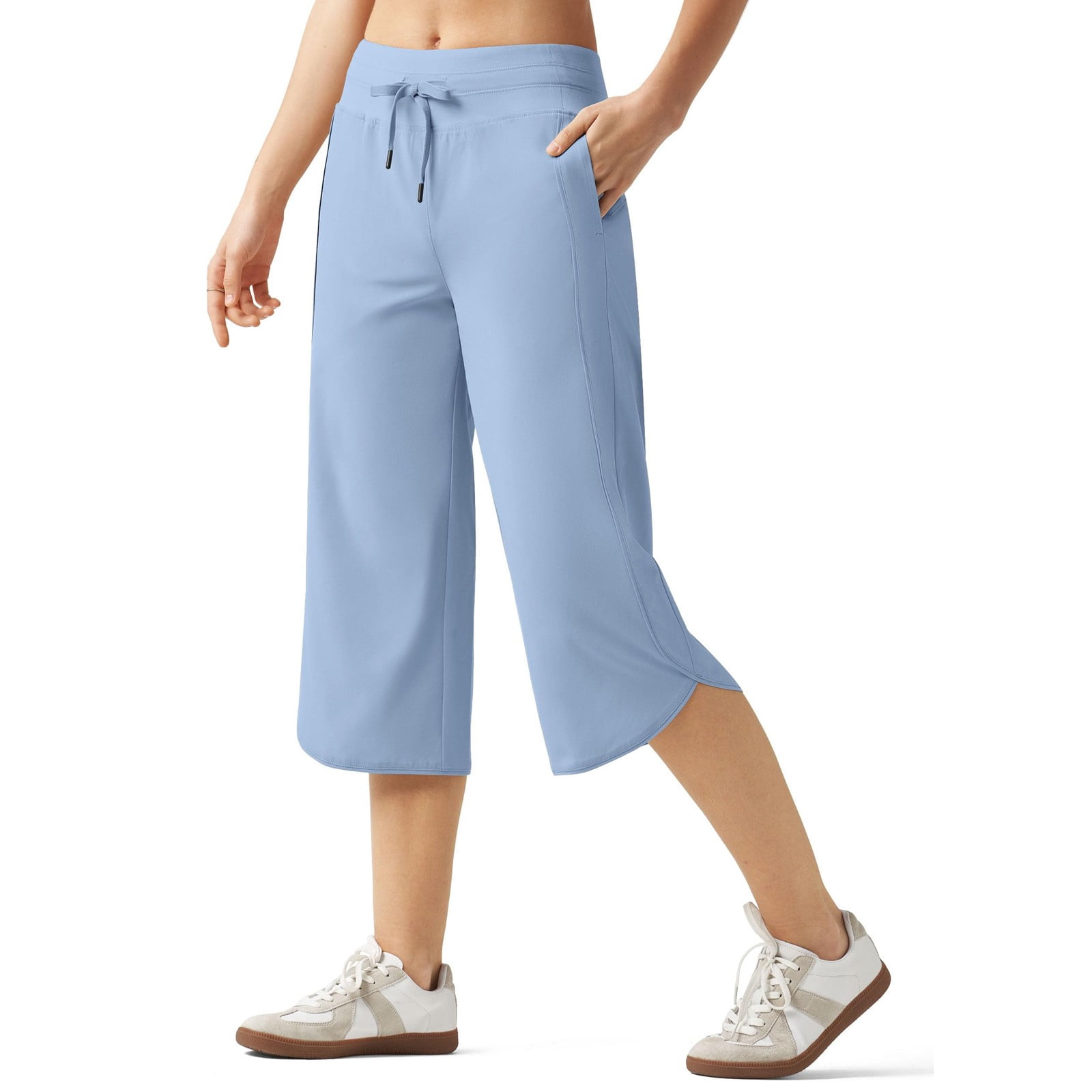 Cyglowse Petite Capris for Women Petite Length Petite Wide Leg Golf ...