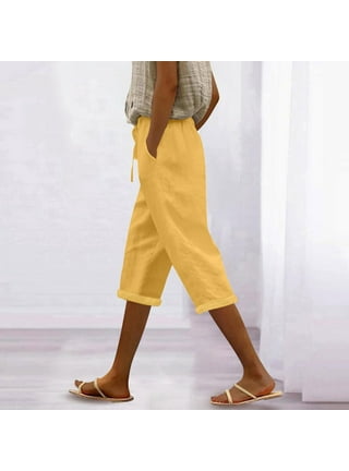 Capri Pants for Women in Womens Pants | Yellow - Walmart.com