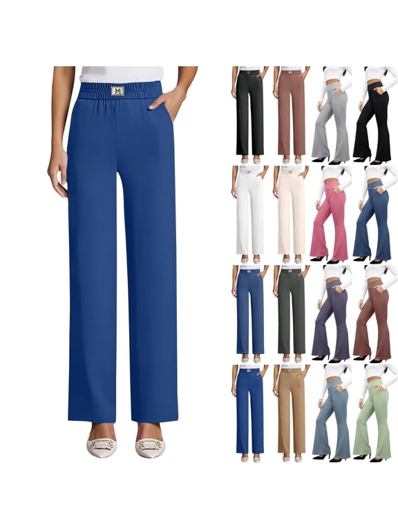 Senior Pants for Women, Drape High Rise Pull on Soft Stretch Seniorpants for Ladies Women 50+ Navy XL