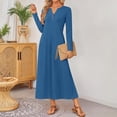 thumbnail image 1 of Cyglowse Spring Long Sleeve Comfortable Loose Maxi Dresses for Women 2026 Elegant Classy Winter Wedding Guest Dress Blue XL, 1 of 6