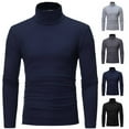 thumbnail image 1 of Cyglowse Thermal Shirts for Men Mock Turtleneck Long Sleeve Lightweight Warm Stretchy Undershirt Base Layer Clothing Tops Blue 2XL, 1 of 5