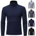 thumbnail image 1 of Cyglowse Thermal Shirts for Men Mock Turtleneck Long Sleeve Lightweight Warm Stretchy Undershirt Base Layer Clothing Tops Blue L, 1 of 5