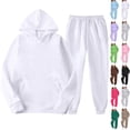 thumbnail image 1 of Cyglowse Toddler Girls Boys Sweatsuit Soild 2 Piece Sweatsuits for Teens Kids Sweatshirts and Jogger Sweatpants Sweat Sets White 10-11Y, 1 of 6