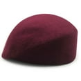 thumbnail image 1 of Cyglowse Wedding Hats for Women Vintage Wool Felt Berets Ladies Pearl Fascinator Autumn Winter Cap Bow Church Fedoras Wine, 1 of 3