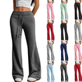 thumbnail image 1 of Cyglowse Women's Drawstring Waist Bell Bottom Flare Leg Sweatpants Sports Causal Pants Dark Gray L, 1 of 7