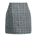 thumbnail image 1 of Cyglowse Women's High Waist Plaid Skirt Causal Bodycon Pencil Wool Mini Skirts Winter Fall A Line Elegent Fashion Navy XL, 1 of 4