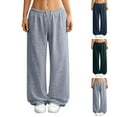 thumbnail image 1 of Cyglowse Women's Low Rise Y2k Baggy Sweatpants Wide Leg Sweat Pant Straight Leg Drawstring Athletic Elastic Waist Pants with Pockets Light Gray S, 1 of 8