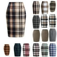 thumbnail image 1 of Cyglowse Women's Plaid Skirt High Waisted Bodycon Pencil Mini Midi Skirts 2025 Fall Winter A Line Wool Skirt Khaki S, 1 of 5