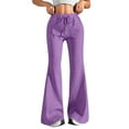 thumbnail image 1 of Cyglowse Women's Wide Waistband Sweatpants 2025 Trendy Baggy High Waisted Casual Trousers Flare Leg Pant Purple S, 1 of 8
