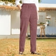 thumbnail image 1 of Cyglowse Womens Corduroy Pants Casual Elastic High Waisted Straight Leg Pull On Trousers Loose Comfy Cotton Slacks with Pockets Red L, 1 of 6