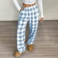 thumbnail image 1 of Cyglowse Womens Fluffy Pajama Pants Flannel Fuzzy Fleece Cozy Lounge Pants with Pockets Winter Warm Pj Bottoms Light Blue 2XL, 1 of 9