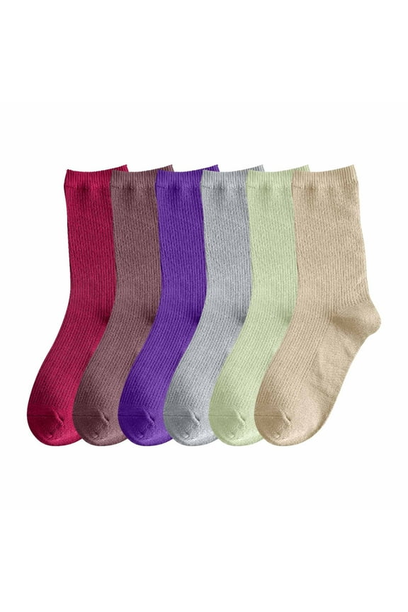 Womens Mini Crew Socks Combed Cotton Casual Athletic Quarter Socks for Women 6 Pair