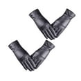 thumbnail image 1 of Cyglowse Womens Winter Leather Gloves Touch Screen Wool Lined Windproof Warm Suede Fashion Dress Gloves Black 2Pair, 1 of 5