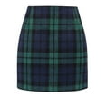 thumbnail image 1 of Cyglowse Womens Wool Plaid Mini Skirt Fall Winter High Waisted Bodycon Pencil Skirt Dark Green 2XL, 1 of 3