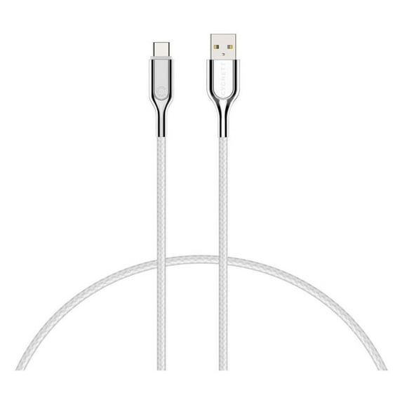 Cygnett Charge and Sync Cable Armored 2.0 USB-C to USB-A Cable, 3 Feet (White), CY2697PCUSA