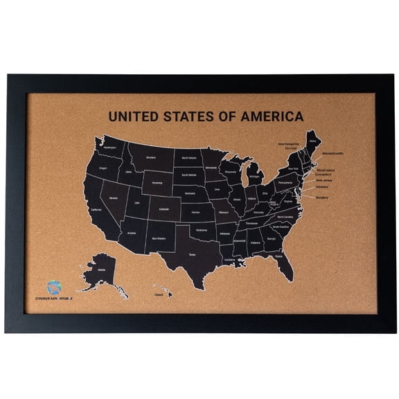 CygnusAdventure US Map Pin Board