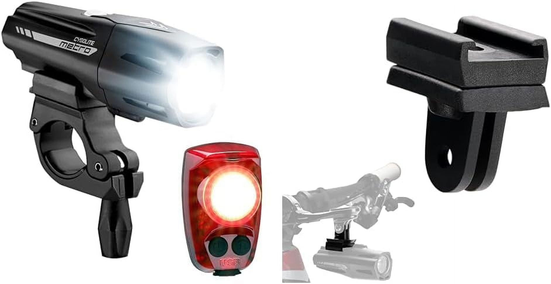 Cygolite Metro Plus 800 & Hotshot Pro 150 Bicycle Light Combo Set