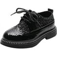 thumbnail image 1 of Cyiecw Boys Girls Lace-up Oxfords Brogue Wingtip Shiny Sequin School Uniform Dress Shoes for Wedding Birthday Performance, 1 of 6