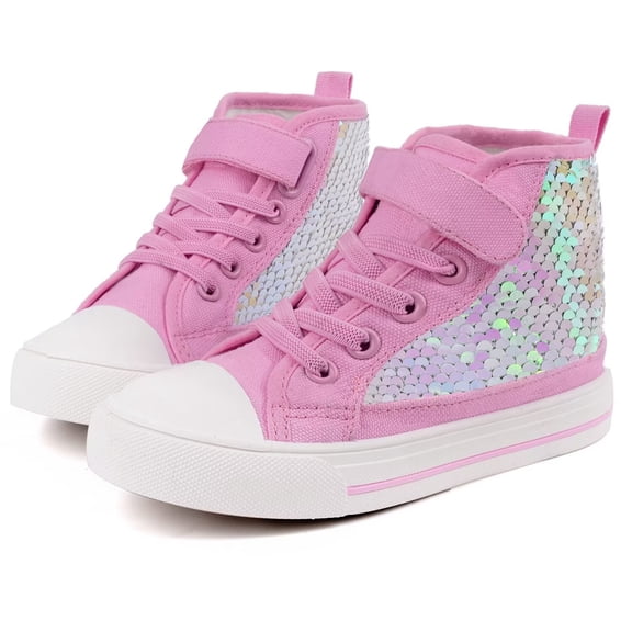 Cyiecw Kids Adorable Fashion High Top Casual Canvas Sneakers