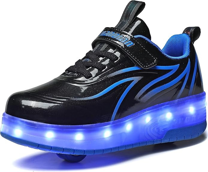 Cyiecw Kids Shoes New Upgraded with Wheels LED Light Color Shoes