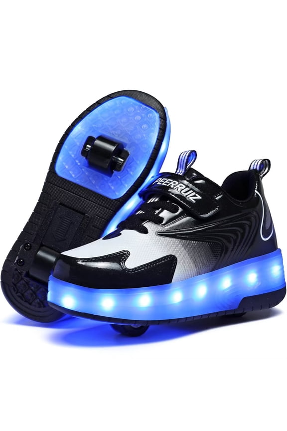 Kids Shoes - New Upgraded with Wheels LED Light Color Shoes Shiny Roller Skates Skate Shoes Simple Kids Gifts Boys Girls The Best Gift for Party Birthday Christmas Day
