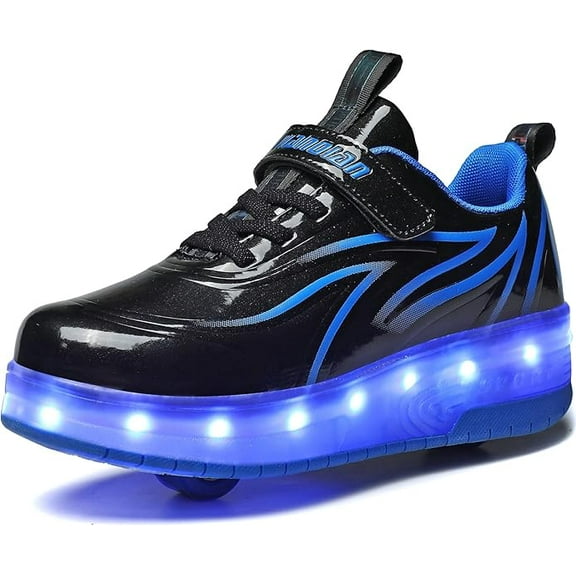 Cyiecw Kids Shoes - New Upgraded with Wheels LED Light Color Shoes Shiny Roller Skates Skate Shoes Simple Kids Gifts Boys Girls The Best Gift for Party Birthday Christmas Day