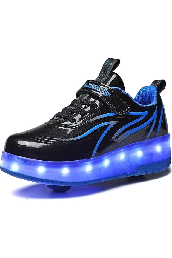 Kids Shoes - New Upgraded with Wheels LED Light Color Shoes Shiny Roller Skates Skate Shoes Simple Kids Gifts Boys Girls The Best Gift for Party Birthday Christmas Day