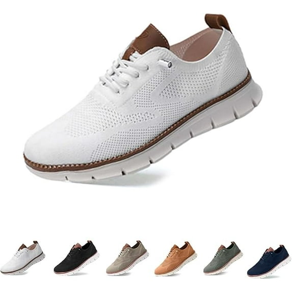 Cyiecw Men's Casual Dress Shoes Comfort Walking Shoes Mesh Knit Lightweight Breathable Sneakers Classic Leisure Oxford Business Shoes