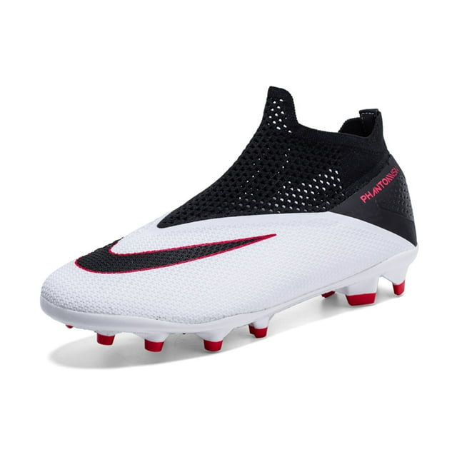Cyiecw Men's Soccer Shoes HighTop Laceless Firm Ground Football Shoes Outdoor Indoor Boys
