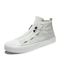 thumbnail image 1 of Cyiecw Mens High Top Canvas Sneakers Fashion Casual Zipper Shoes Comfortable Walking Shoes, 1 of 7